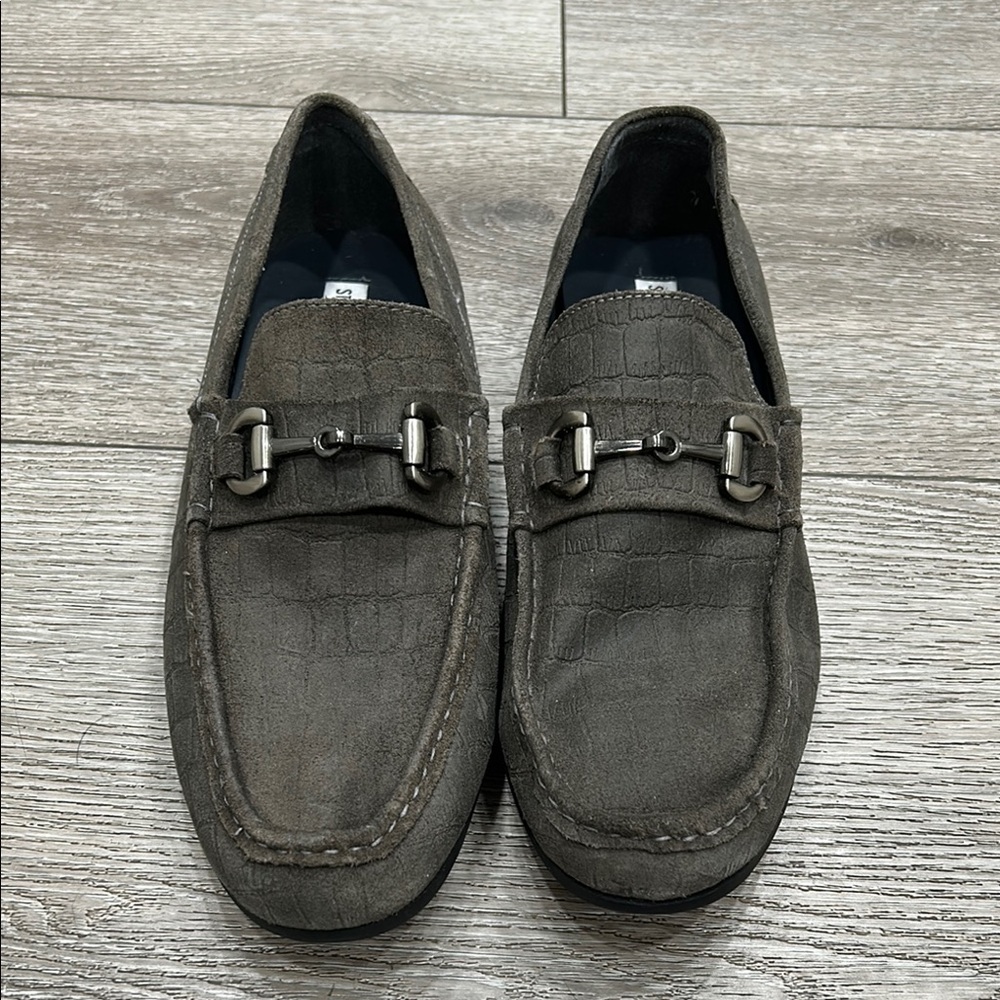 Steve Madden Suede Croc Embossed Donnel loafers, NEW
